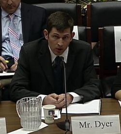 Simon Dyer responds to questions at a U.S. congressional committee hearing on oilsands and technology on March 20, 2012.