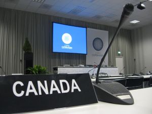 Canada's nameplate marks our place at the UN climate negotiations in Copenhagen. 