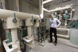 * Jacob Komar of Revolve Engineering designed the geoexchange heating and cooling system in the new net-zero Mosaic Centre in Edmonton, Alberta. Photo: David Dodge, Green Energy Future