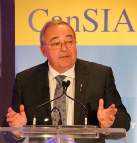 * Alberta's minister of energy, Frank Oberla, at CanSIA's Solar West event in Calgary Oct. 1, 2014. 