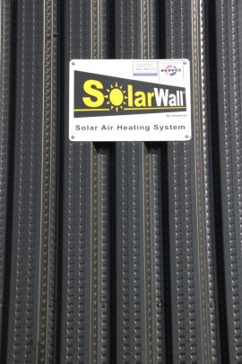 * SolarWall was created by Conserval Engineering many years ago. Today they are used on many larger facilities to provide large volumes of pre-warmed fresh air that saves energy and provides heat to the building from the sun. Typical SolarWall customers save anywhere from 20 to 30 per cent on their heating bills. 