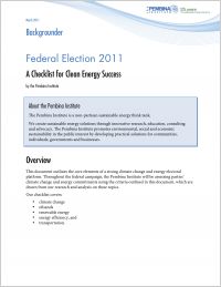 Click to download the Pembina Institute's 2011 election checklist. 