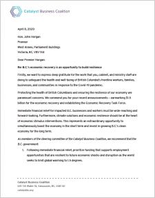Letter from Catalyst Business Coalition