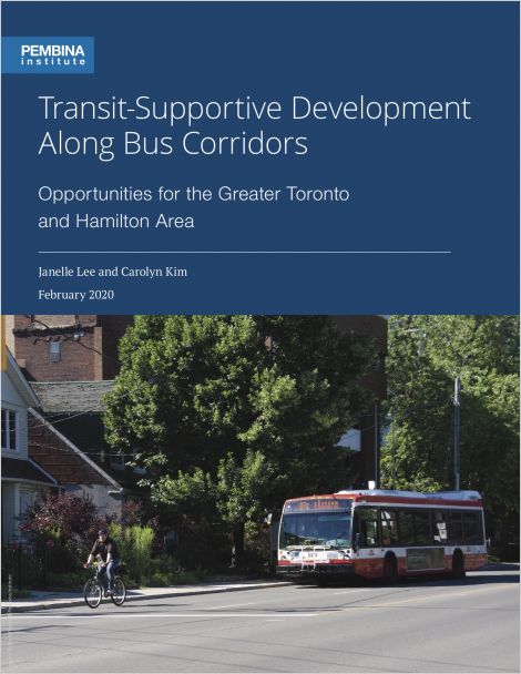 cover of Transit Supportive Development with bus and cyclist on toronto street