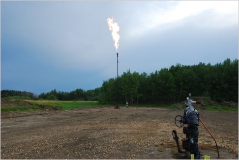 Methane emissions source: flare at wellsite