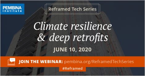 Reframed Tech Series webinar banner with retrofit of highrise building 