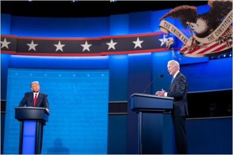 The final presidential debate of the 2020 U.S. election with Trump and Biden on stage
