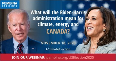 Webinar banner with US president Joe Biden and VP Kamala Harris