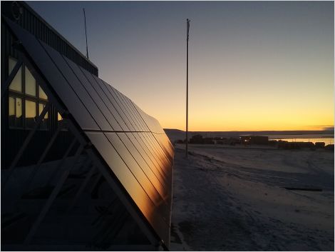Solar panels installed in Sachs Harbour, Northwest Territories