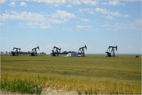Oil wells in northern Alberta