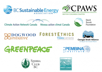 Logos of environmental groups that authored letter to Clark