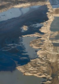 A tailings pond in the oilsands.