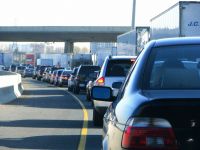 Traffic reaches a standstill at rush hour in downtown Toronto. 