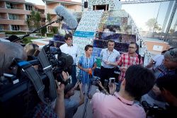 Christina Figueres, Executive Secretary for the UNFCC, speaks at a news conference in Cancun. Photo: Courtesy tcktcktck.org.