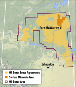 Alberta land leased to oilsands development