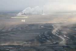 Smokestacks at oilsands operation