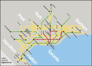 Map of Toronto's Big Move transportation plan. Photo: Bigmove.ca