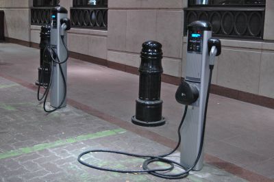 Electric vehicle charging stations.