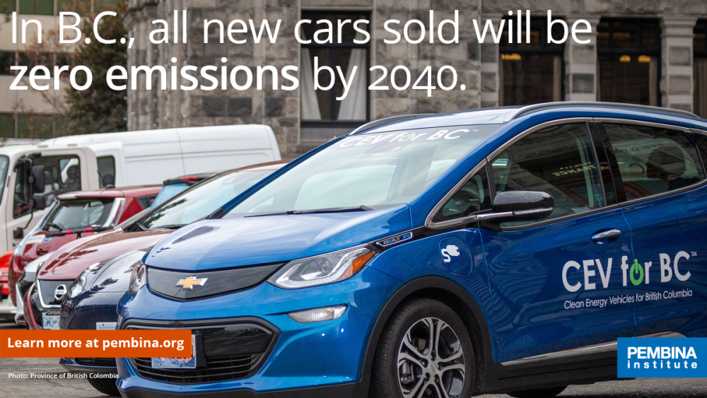 In B.C., all new cars sold will be zero emissions by 2040.