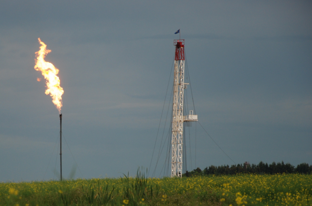 Flaring in an Alberta field