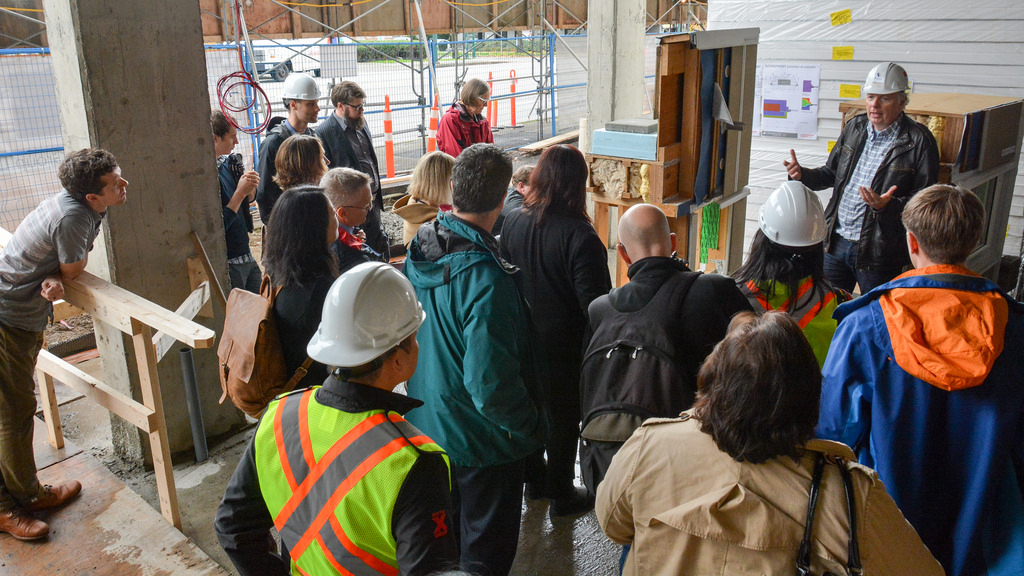 * The Heights is a Passive House apartment building under construction in Vancouver. Photo: Stephen Hui, Pembina Institute