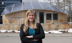 * Kim Gould a former University of Calgary Solar Decathlon team member who built Spo'pi house.