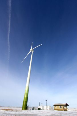 * The Cowessess wind energy storage project just east of Regina. It's an 800 kilowatt turbine with a 400 kilowatt battery system.