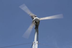 * a tiny turbine the students installed in their very first project at Cochrane High School. 