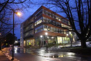 The CIRS Building at UBC is an example of new super green buildings we will see more of if Vancouver hits its goal of running on 100% renewable energy. 