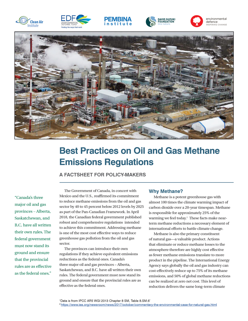 Comparing Provincial and Federal Oil and Gas Methane Emissions