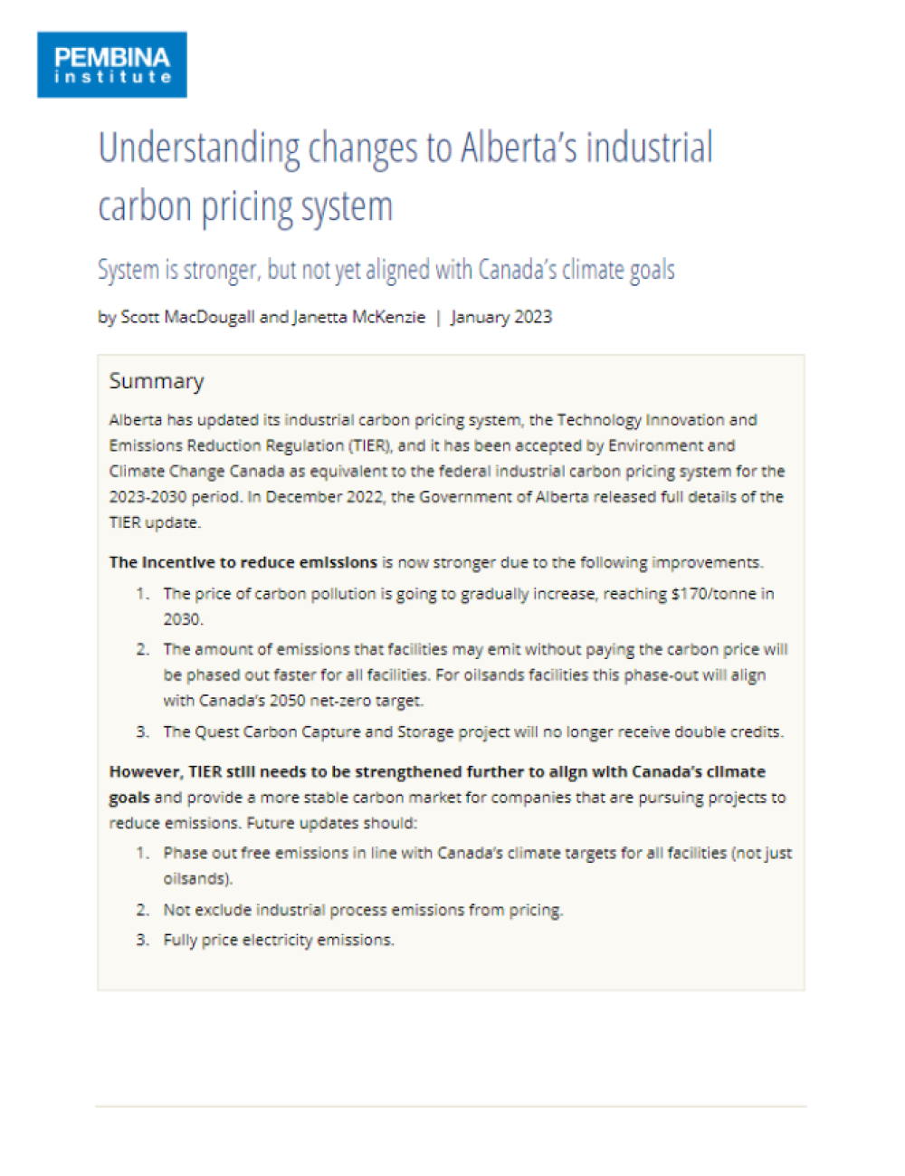 Understanding changes to Alberta’s industrial carbon pricing system