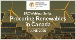 BRC webinar series: Procuring Renewable Energy in Canada