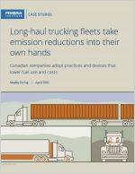 Cover of long-haul trucking fleet report with line drawings of freight truck types