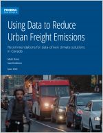cover of Using Data to Reduce Urban Freight Emissions with traffic in Toronto incuding mail truck and cyclist