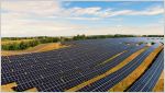 Aerial view of the Town of Innisfail's 25-megawatt solar farm, located just off of highway 54