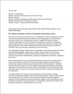 cover of Ontario Electriciation Council letter