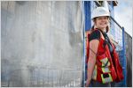 Spire Landing, Passive House rental apartment building, under construction at Fraser Street and East 57th Avenue in Vancouver. July 6, 2018. Photo: Stephen Hui, Pembina Institute.