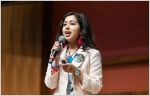 Kehkashan Basu, founder of the Green Hope Foundation, at a public speaking engagement. Photo by United Religions Initiative.