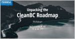 Banner for BC climate plan webinar, with coast of BC