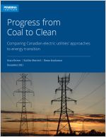 cover of Progress from Coal to Clean showing electricity lines at sunset