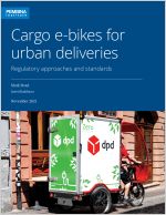 Cover of cargo e-bikes showing DPD bike in Europe