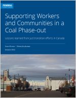 Cover of Supporting Workers and Communities with a photo of a Canadian small town