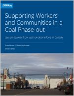 Cover of Supporting Workers and Communities with a photo of a Canadian small town