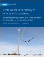 Cover of report; image shows wind turbine construction in the North