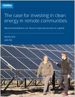 Cover for 'Case for investing in clean energy in remote communities;