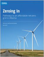 Cover to Zeroing In with wind turbines and road