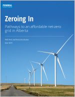 Cover to Zeroing In with wind turbines and road