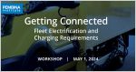 Getting Connected workshop banner with electric freight truck