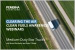 Clean Fuels Awareness Webinar Series: Medium-Duty Box Trucks - aerial view of delivery box van on the road