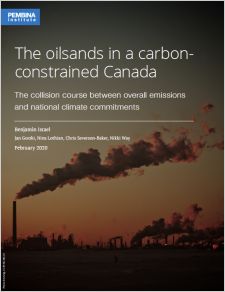 Report cover: Sunset over the oilsands